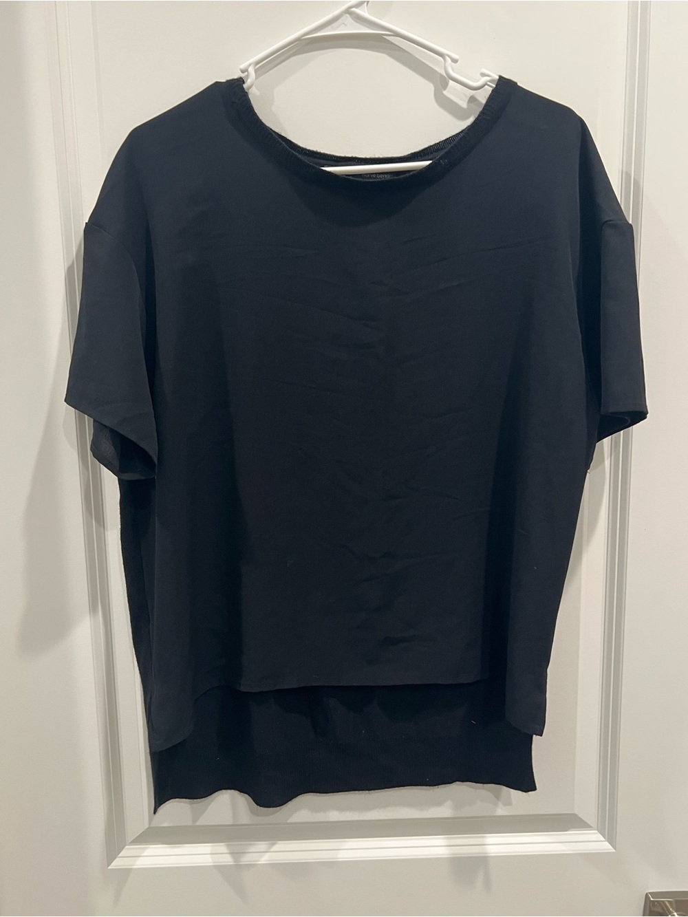 Harve Benard Black Short Sleeve Boxy Top